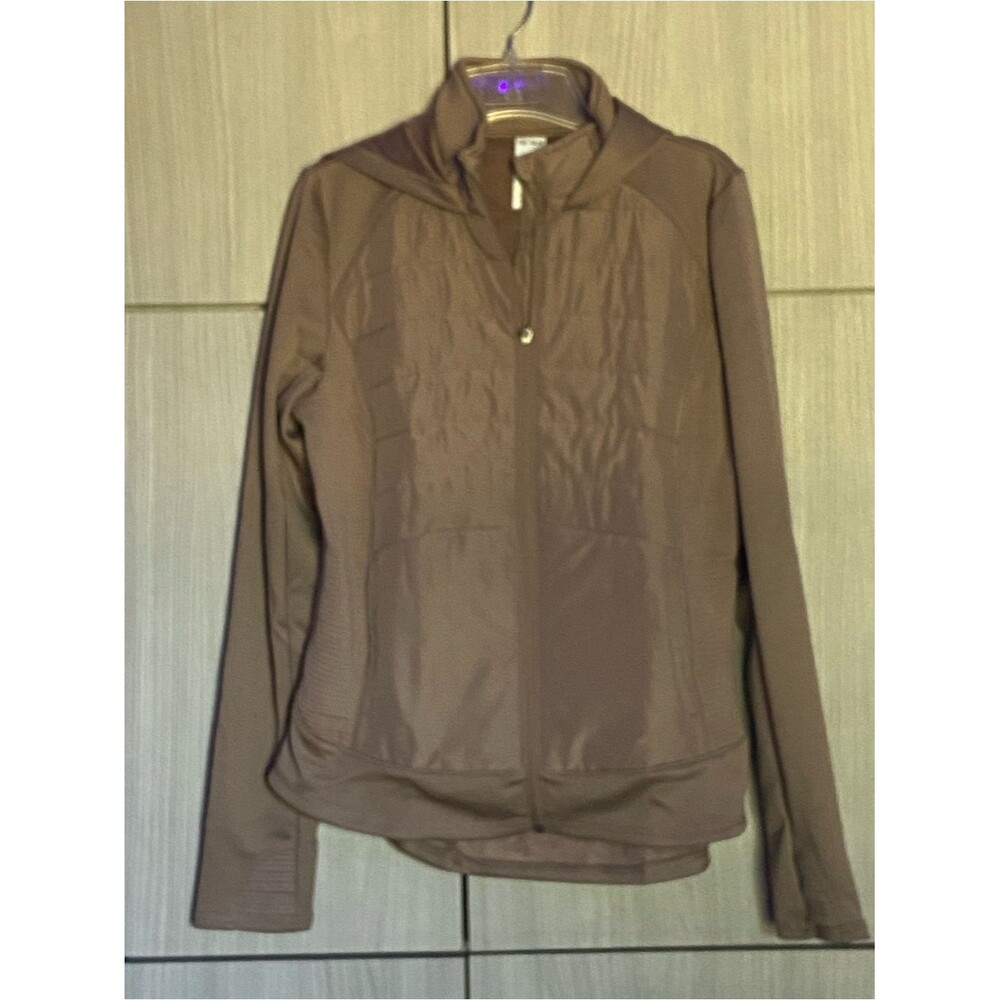 Tek Gear Hooded Jacket Khaki Tan Large L Sporty Casual Athletic NEW NWT